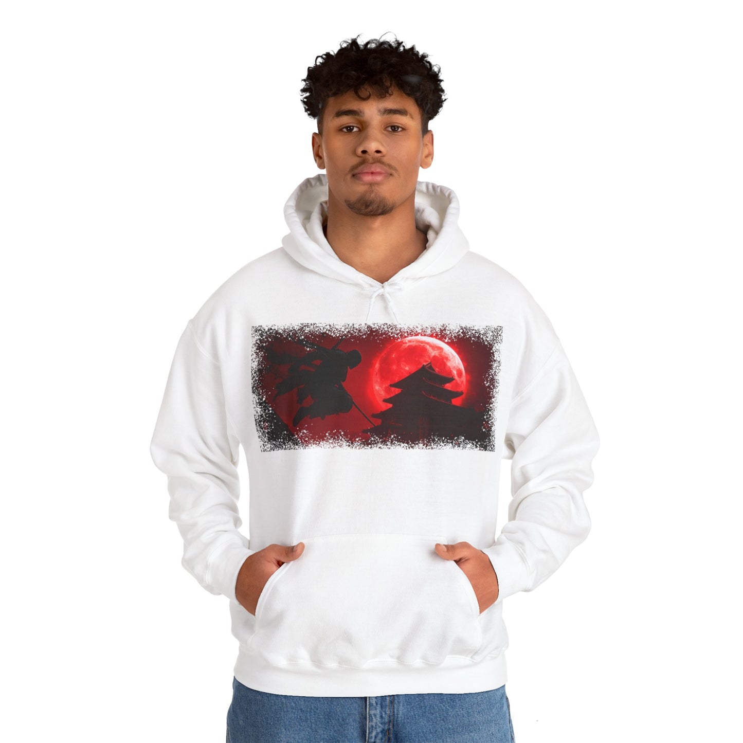 Ninja "Blood Moon" Hoodie / Japanese warriors / Japanese culture clothing