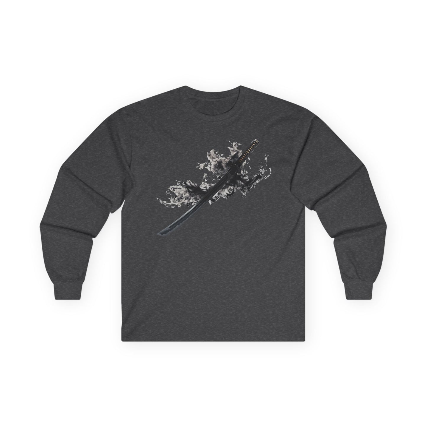 Ninja TYO "Black Flame Katana" Long T-Shirt / Japanese warriors / Japanese culture clothing