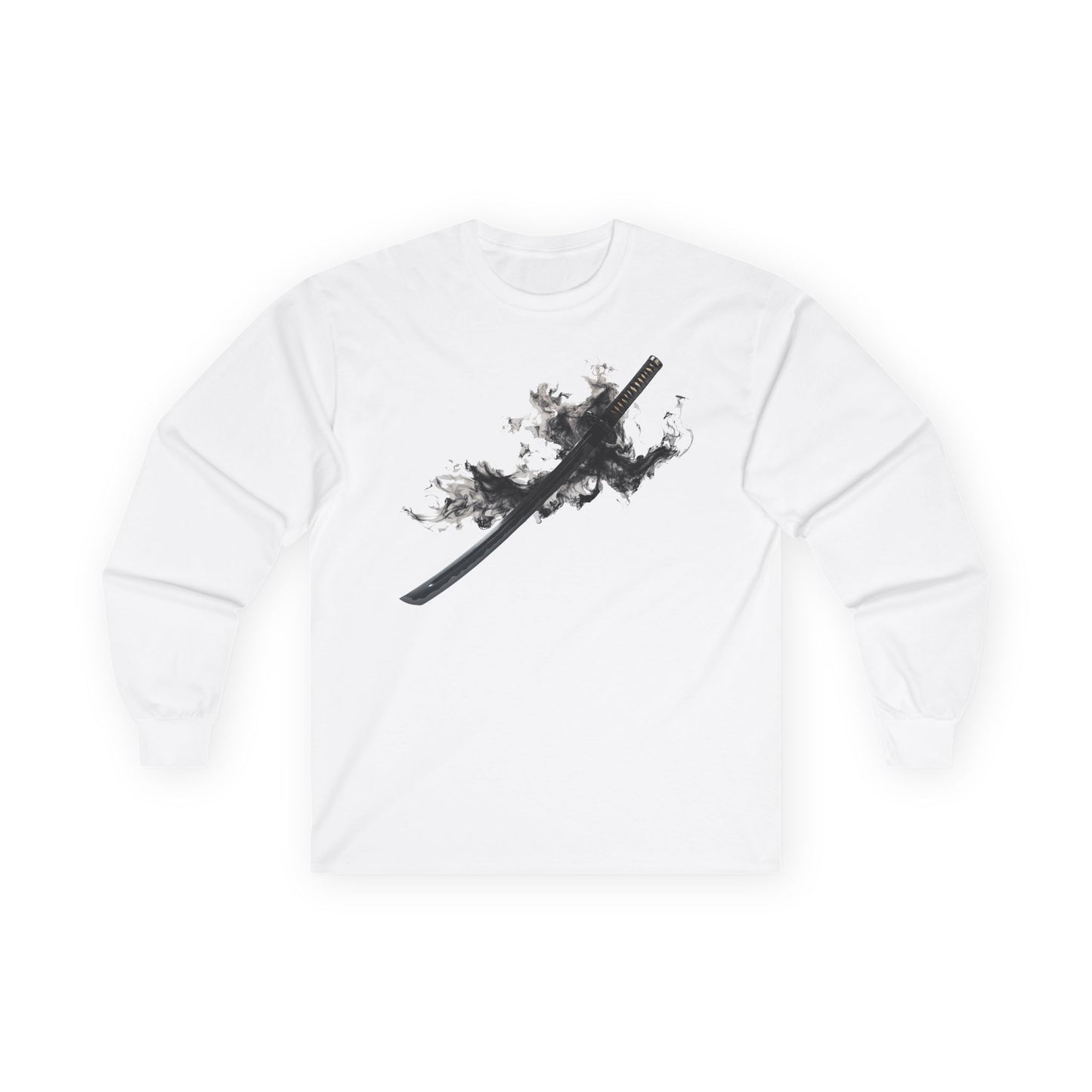 Ninja TYO "Black Flame Katana" Long T-Shirt / Japanese warriors / Japanese culture clothing