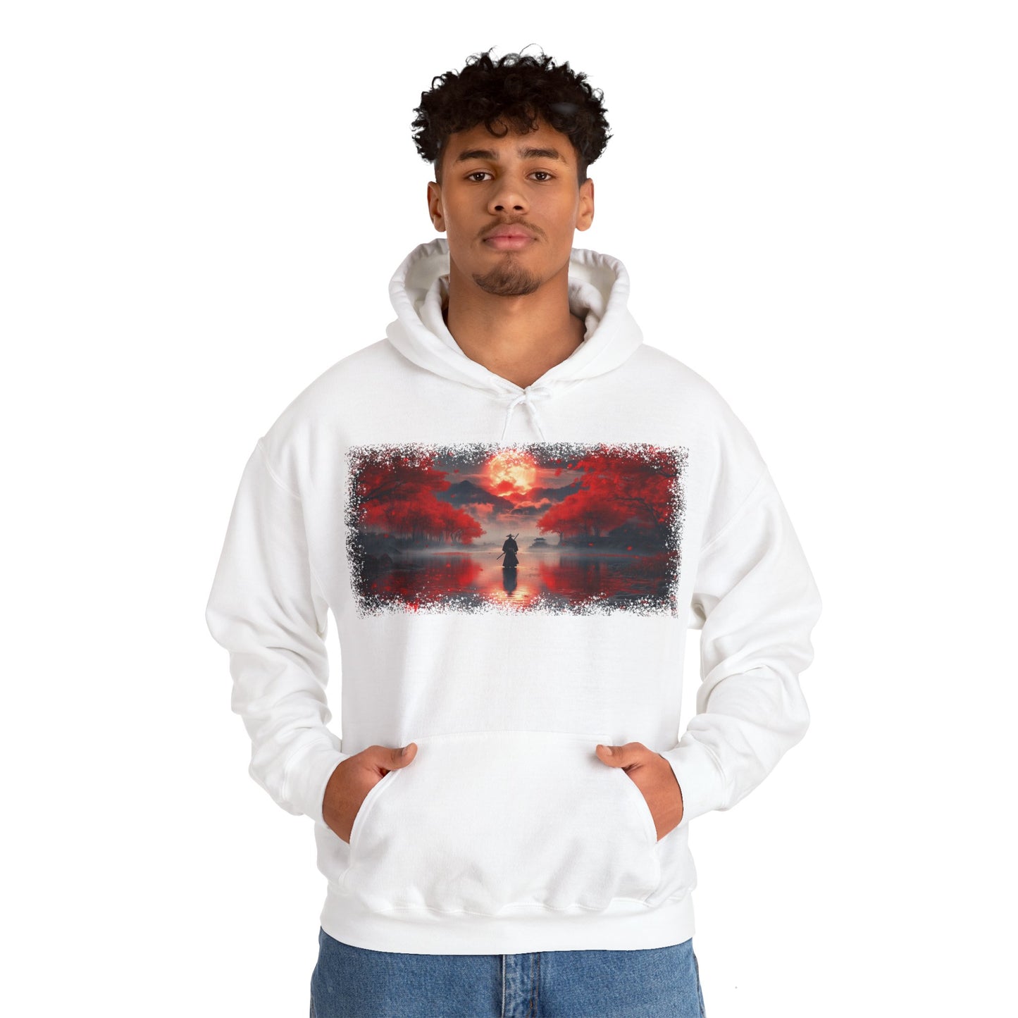 Ronin "Red Moon" Hoodie / Japanese warriors / Japanese culture clothing