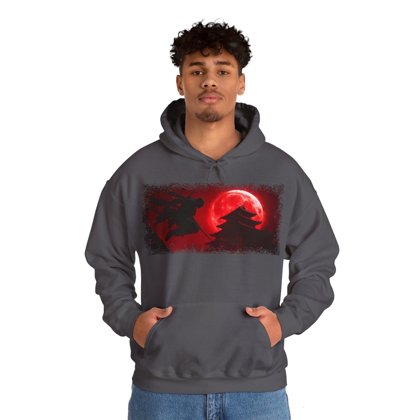 Ninja "Blood Moon" Hoodie / Japanese warriors / Japanese culture clothing