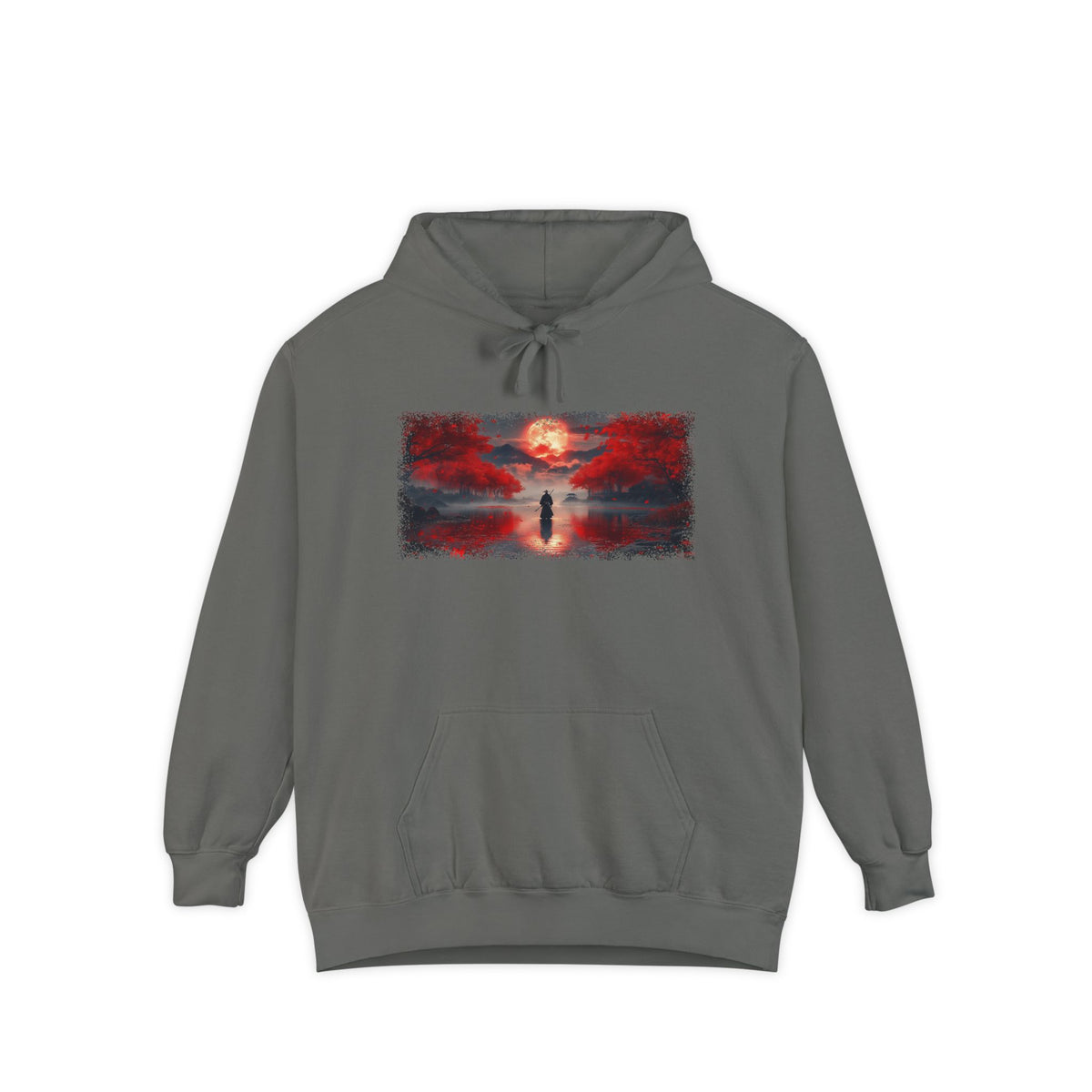 Red Moon Ronin Graphic Hoodie — Japanese Streetwear | NINJA TYO