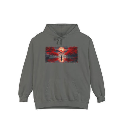 Red Moon Ronin Graphic Hoodie — Japanese Streetwear | NINJA TYO