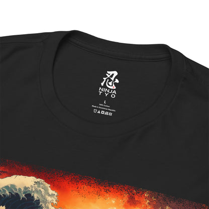 Men’s Graphic T-Shirt — “Wave of Kanagawa” Warrior Design — Ninja, Samurai, Ronin, Japanese Streetwear Tee