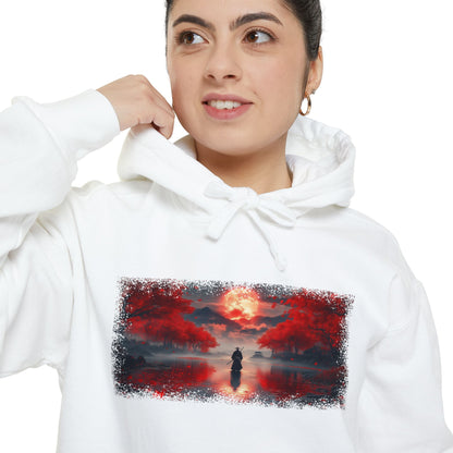 Red Moon Ronin Graphic Hoodie — Japanese Streetwear | NINJA TYO