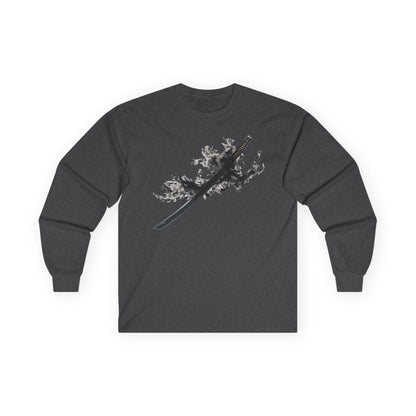 Ninja TYO "Black Flame Katana" Long T-Shirt / Japanese warriors / Japanese culture clothing