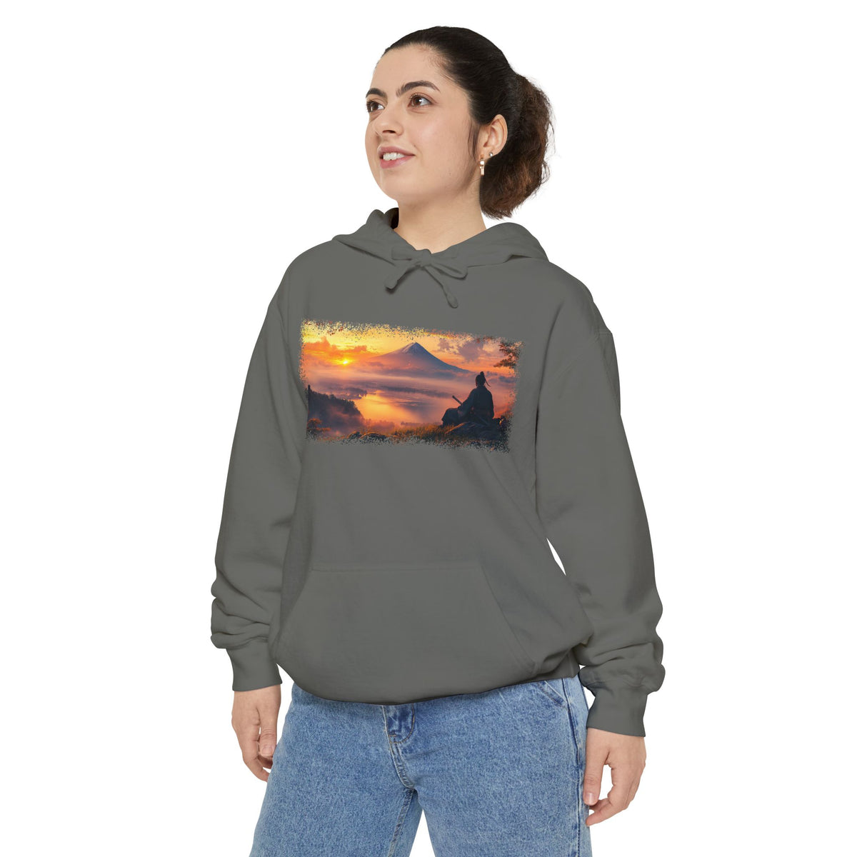 Mt. Fuji Sunset Ronin Graphic Hoodie — Japanese Streetwear | NINJA TYO