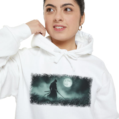 Moonlight Samurai Graphic Hoodie — Japanese Streetwear | NINJA TYO