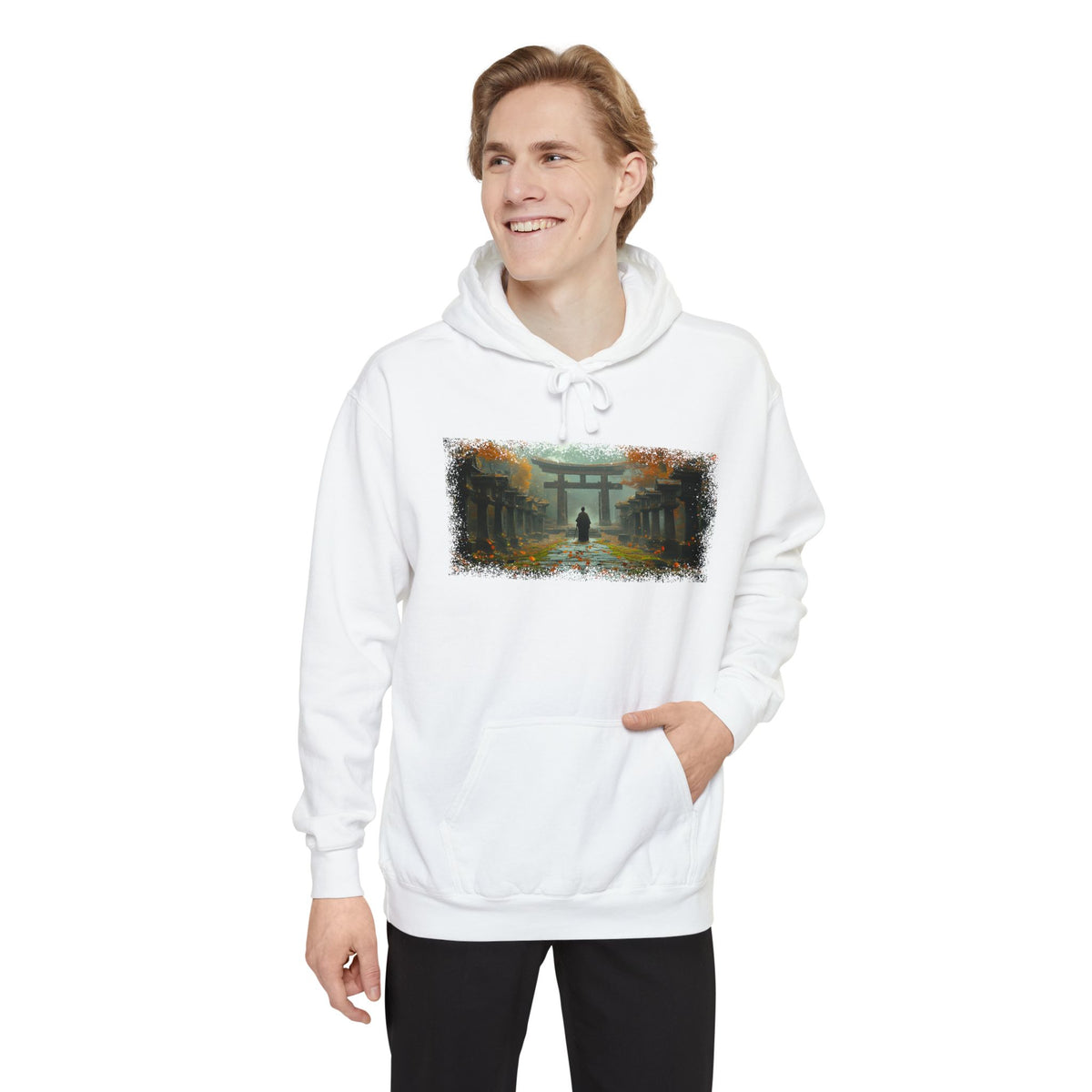 Torii Gate Ronin Graphic Hoodie — Japanese Streetwear | NINJA TYO
