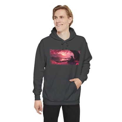 Sakura Sunset Ronin Graphic Hoodie — Japanese Streetwear | NINJA TYO