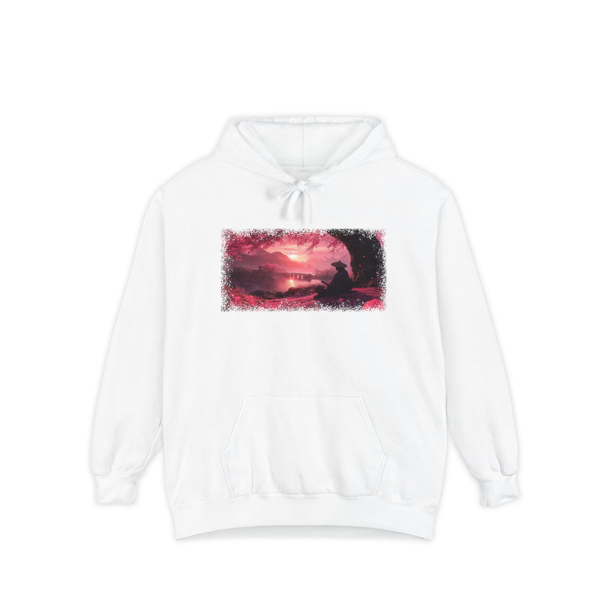 Sakura Sunset Ronin Graphic Hoodie — Japanese Streetwear | NINJA TYO