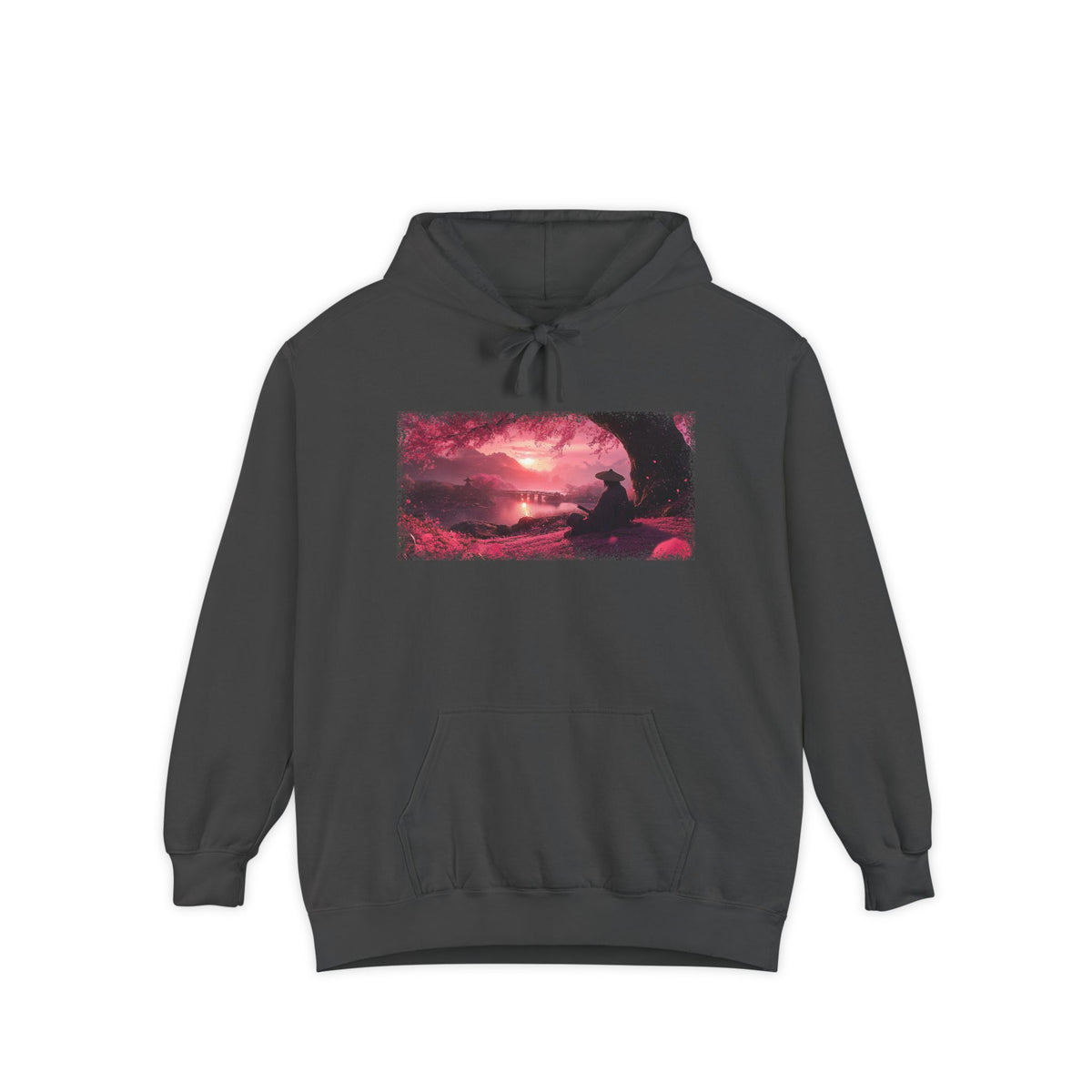 Sakura Sunset Ronin Graphic Hoodie — Japanese Streetwear | NINJA TYO