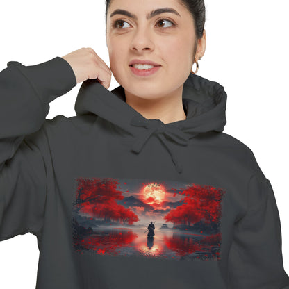 Red Moon Ronin Graphic Hoodie — Japanese Streetwear | NINJA TYO