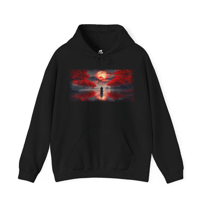 Graphic Hoodie — “Red Moon” Design — Japanese Streetwear Clothing