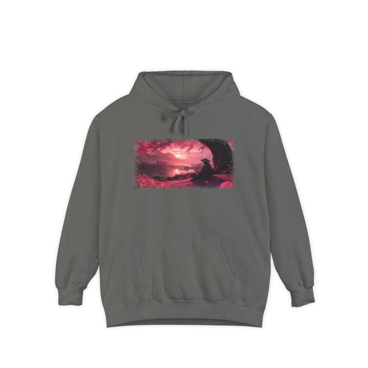 Sakura Sunset Ronin Graphic Hoodie — Japanese Streetwear | NINJA TYO