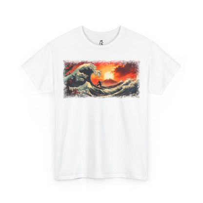 Men’s Graphic T-Shirt — “Wave of Kanagawa” Warrior Design — Ninja, Samurai, Ronin, Japanese Streetwear Tee