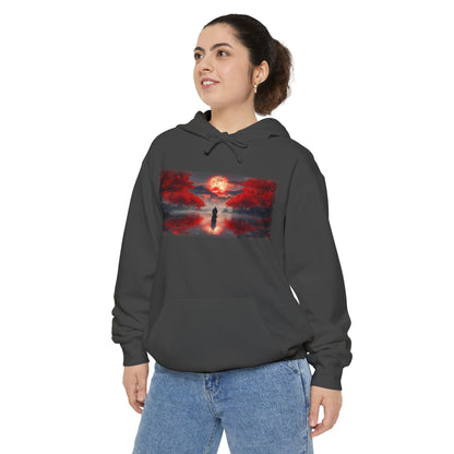 Red Moon Ronin Graphic Hoodie — Japanese Streetwear | NINJA TYO