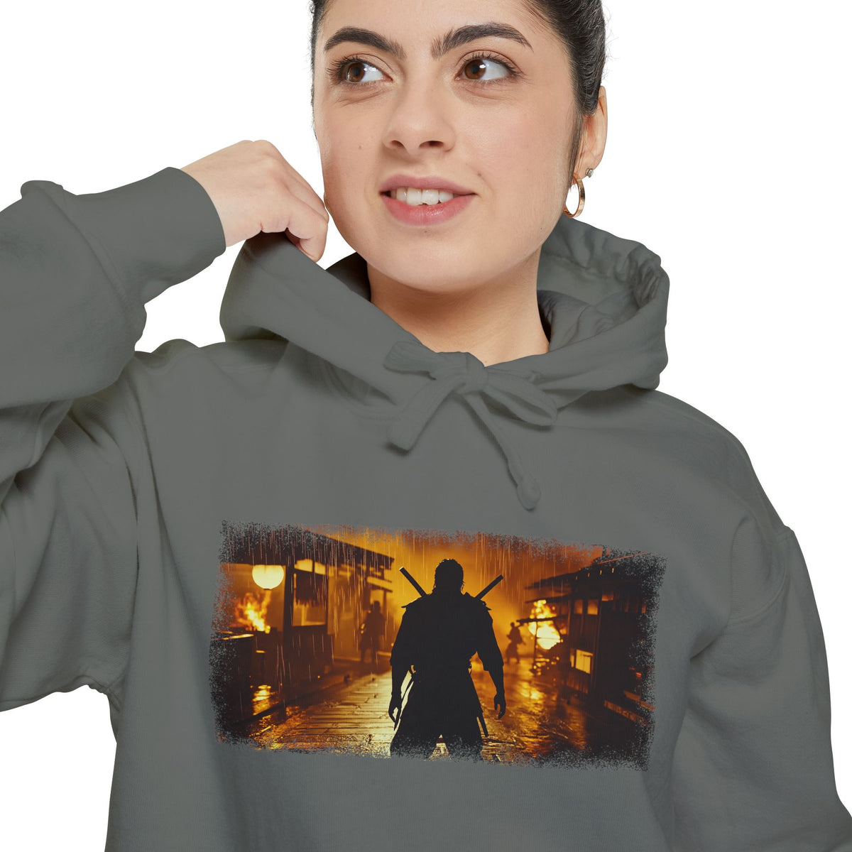 Dual Katana Ronin Graphic Hoodie — Japanese Streetwear | NINJA TYO