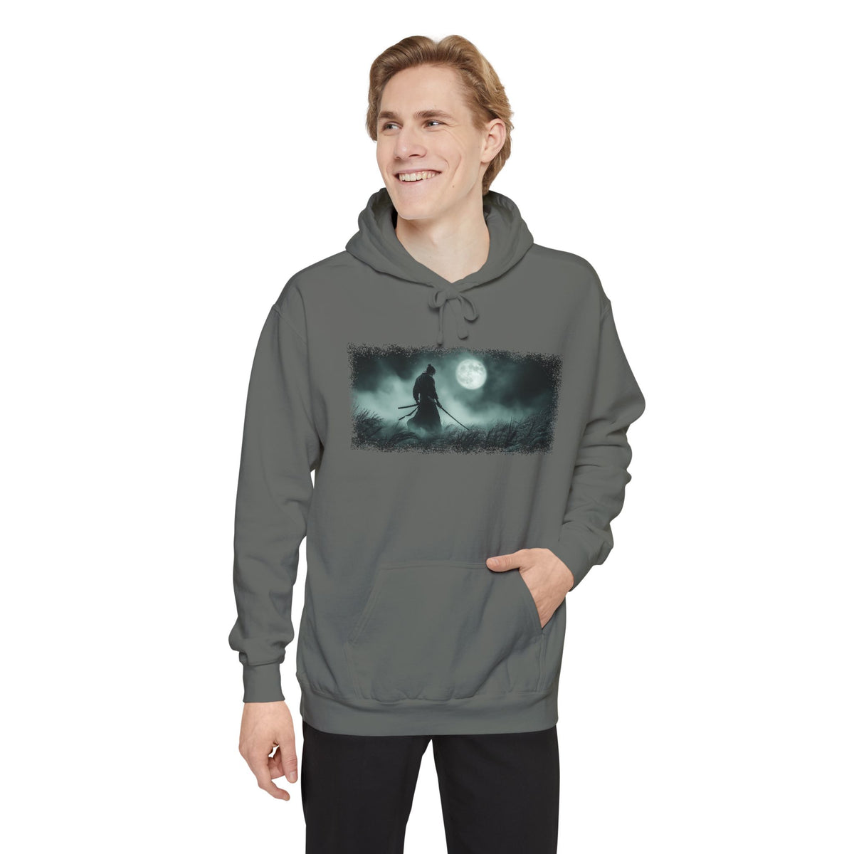 Moonlight Samurai Graphic Hoodie — Japanese Streetwear | NINJA TYO