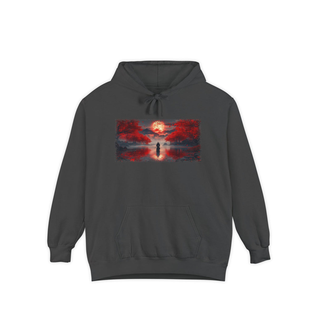 Red Moon Ronin Graphic Hoodie — Japanese Streetwear | NINJA TYO