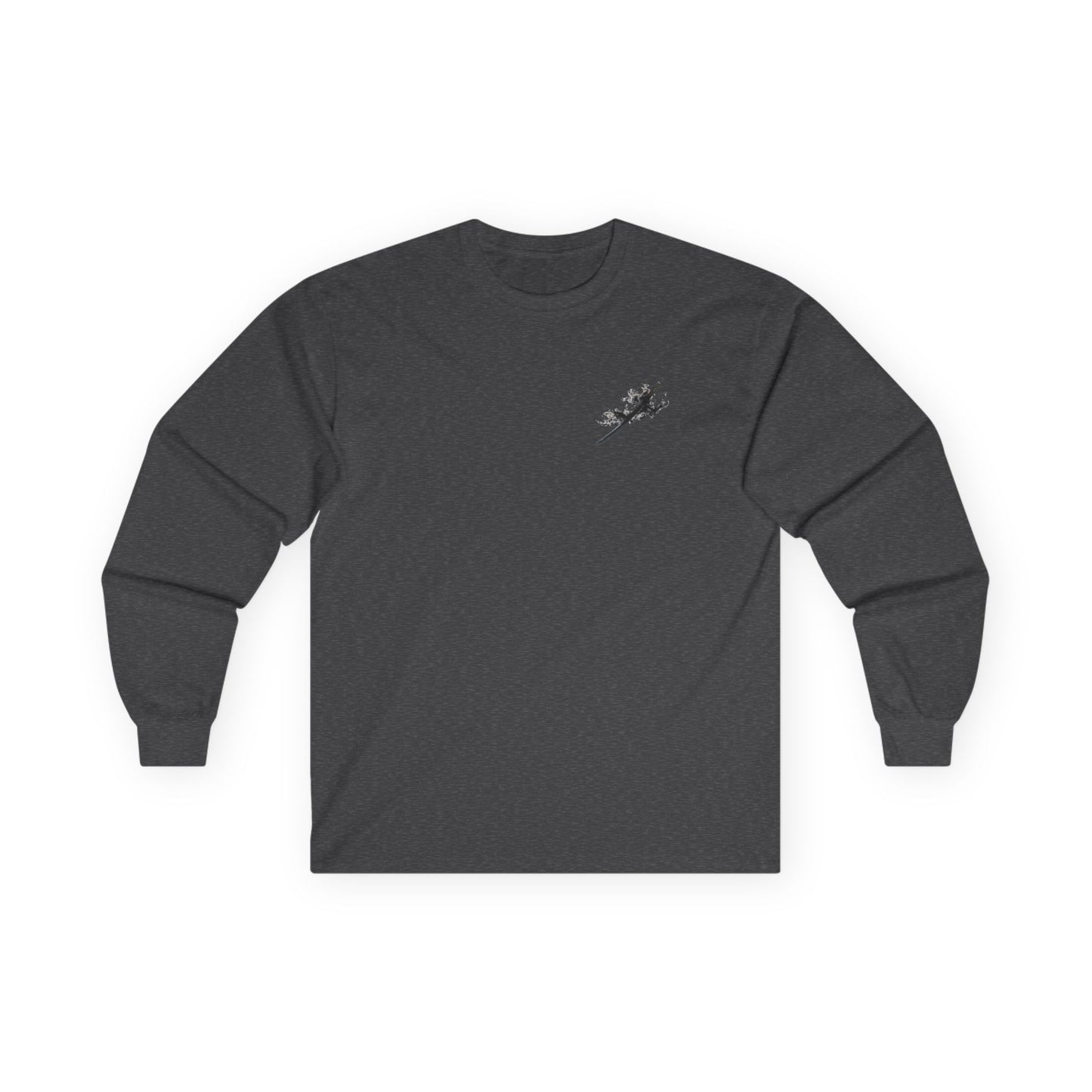 Graphic Long Sleeve T-Shirt — “Black Flame Katana” Design — Japanese Streetwear Clothing
