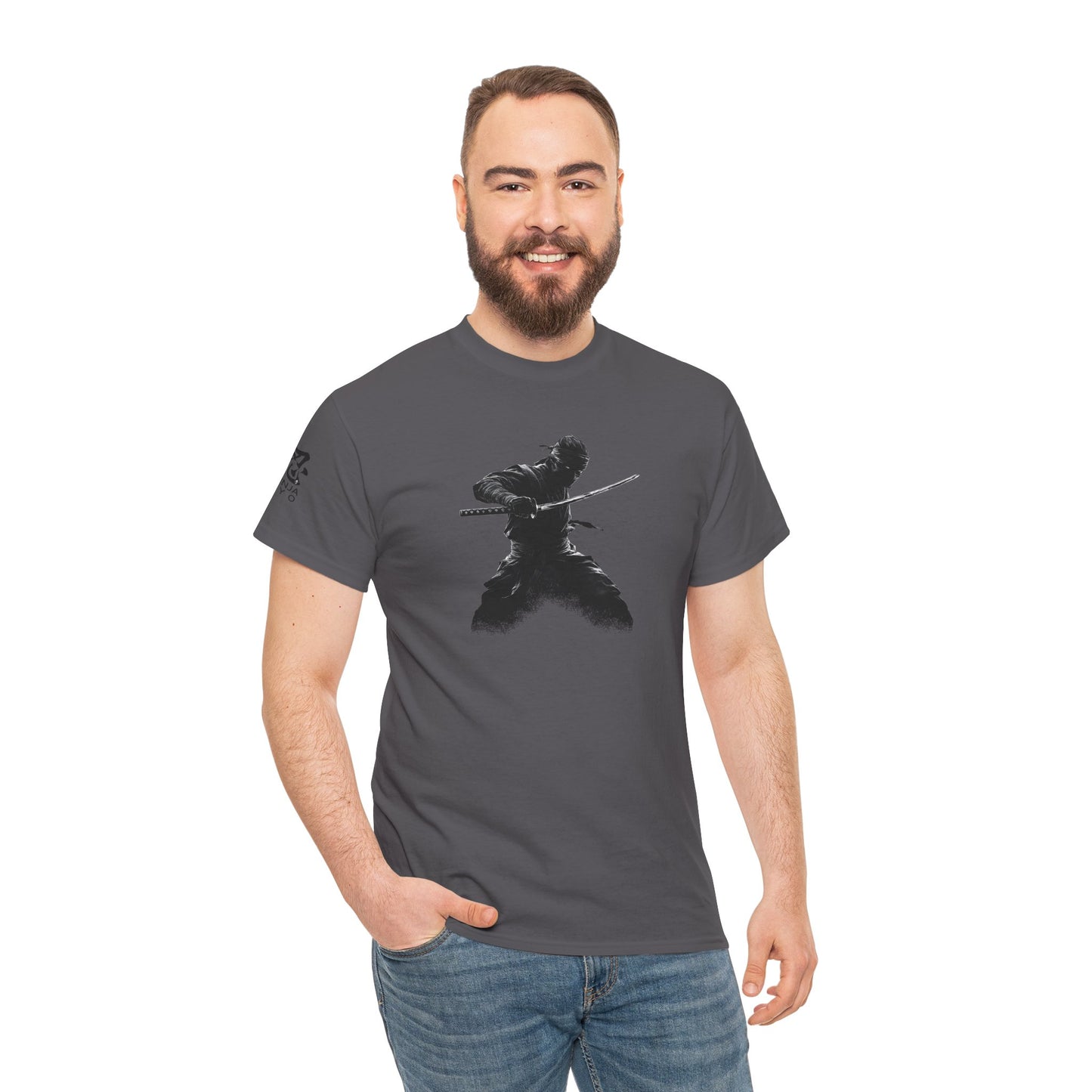 Men’s Graphic T-Shirt — “Parry” Warrior Design — Ninja, Samurai, Ronin, Japanese Streetwear Tee