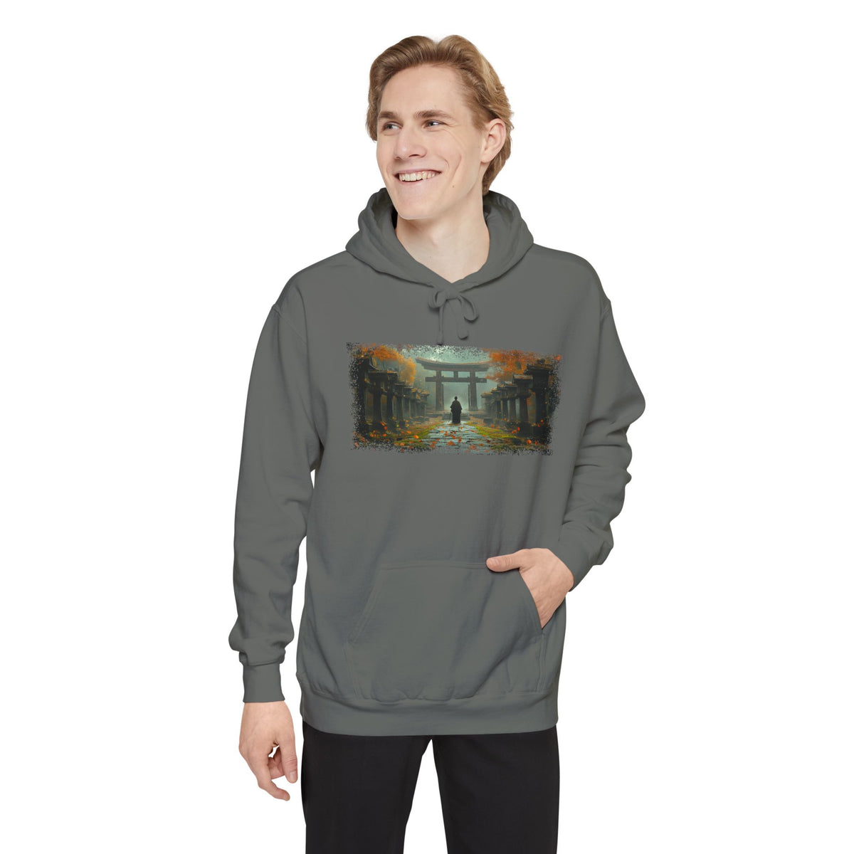 Torii Gate Ronin Graphic Hoodie — Japanese Streetwear | NINJA TYO