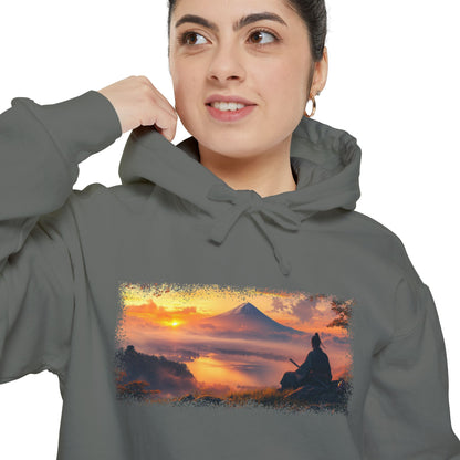 Mt. Fuji Sunset Ronin Graphic Hoodie — Japanese Streetwear | NINJA TYO