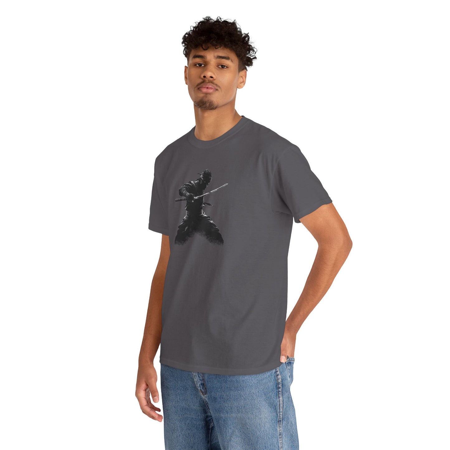 Men’s Graphic T-Shirt — “Parry” Warrior Design — Ninja, Samurai, Ronin, Japanese Streetwear Tee