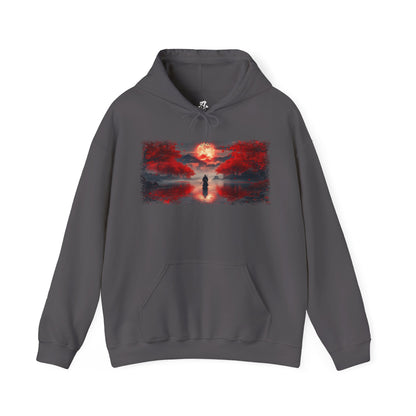 Graphic Hoodie — “Red Moon” Design — Japanese Streetwear Clothing