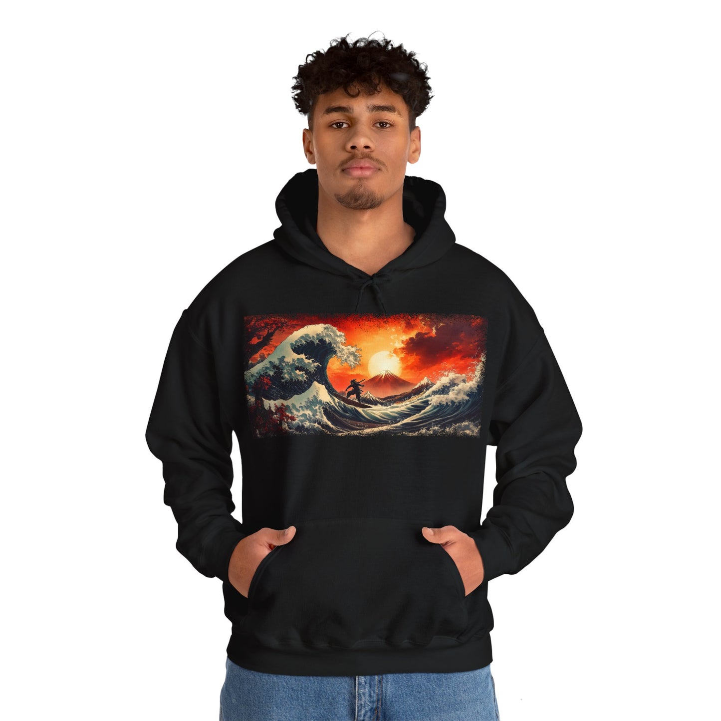 Ninja "Wave of Kanagawa" Hoodie / Japanese warriors / Japanese culture clothing