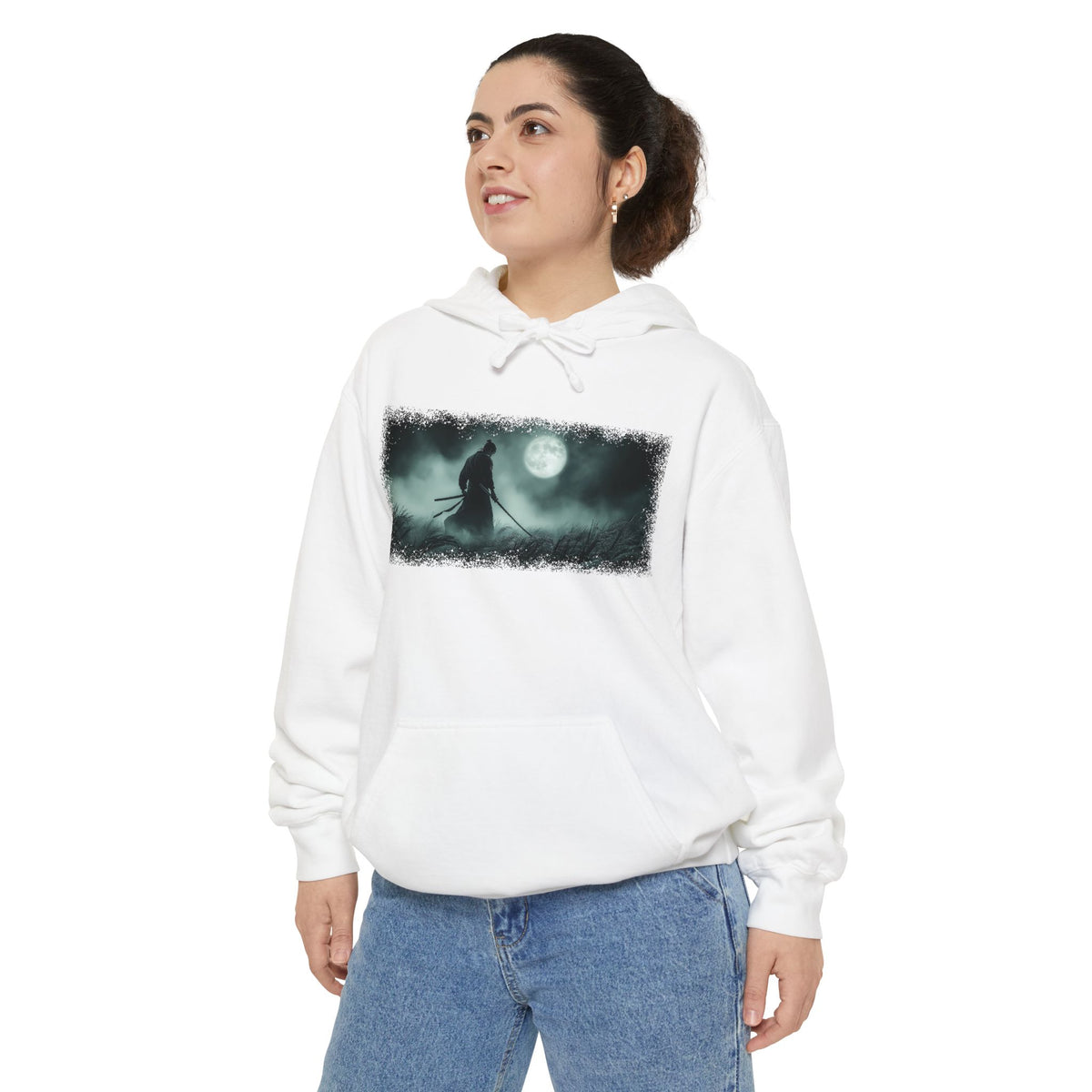 Moonlight Samurai Graphic Hoodie — Japanese Streetwear | NINJA TYO