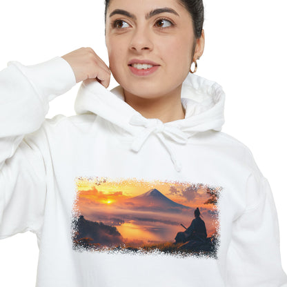 Mt. Fuji Sunset Ronin Graphic Hoodie — Japanese Streetwear | NINJA TYO