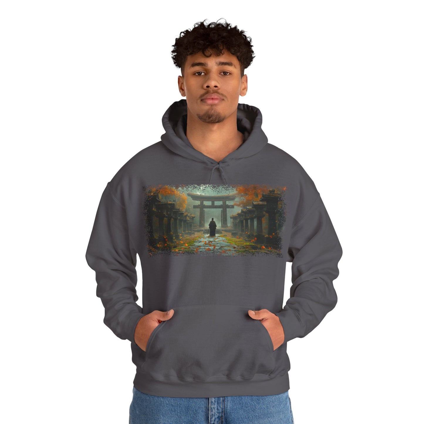 Men’s Graphic Hoodie — “Torii” Warrior Design — Ninja, Samurai, Ronin, Japanese Streetwear Hoodie