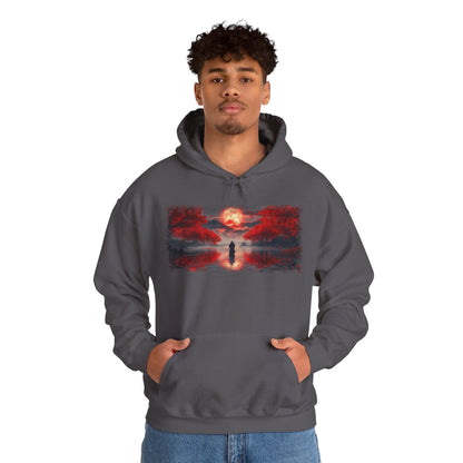 Graphic Hoodie — “Red Moon” Design — Japanese Streetwear Clothing