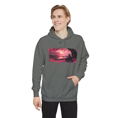 Sakura Sunset Ronin Graphic Hoodie — Japanese Streetwear | NINJA TYO