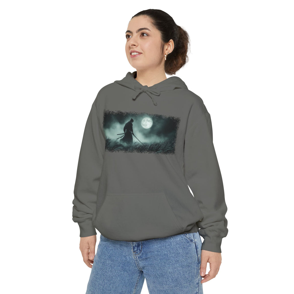 Moonlight Samurai Graphic Hoodie — Japanese Streetwear | NINJA TYO