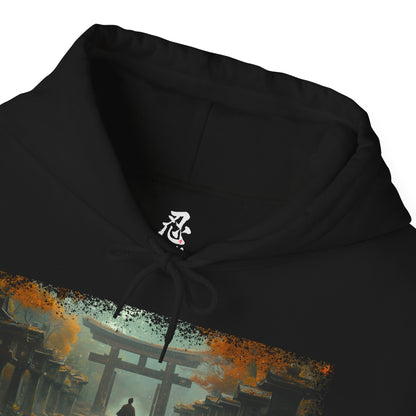 Men’s Graphic Hoodie — “Torii” Warrior Design — Ninja, Samurai, Ronin, Japanese Streetwear Hoodie