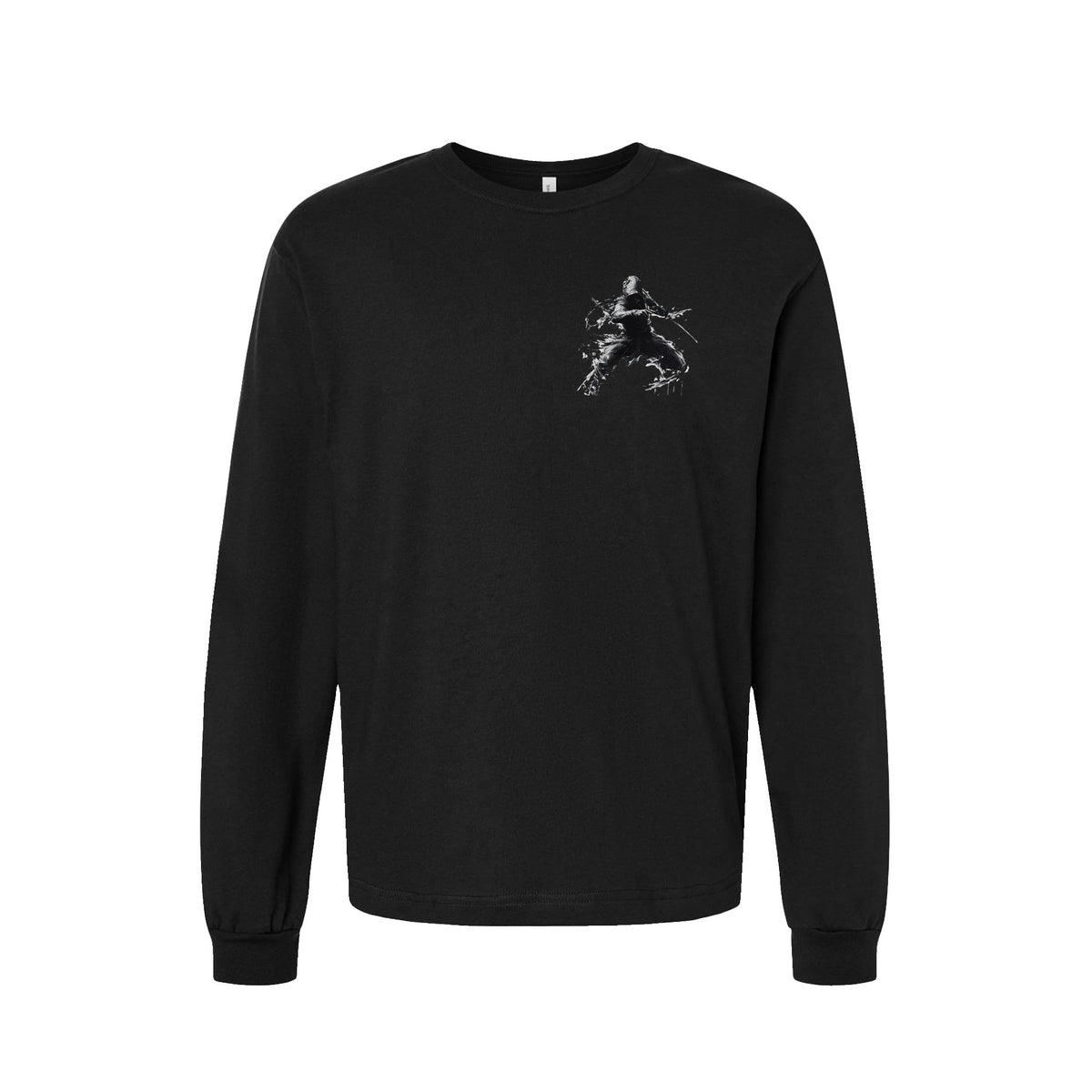 Backstep Samurai long sleeve t-shirt in Black — front flat lay